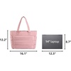 BAGSMART Puffy Tote Bag for Women, Lightweight Work Tote Handbag(Dark Pink)