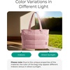 BAGSMART Puffy Tote Bag for Women, Lightweight Work Tote Handbag(Dark Pink)