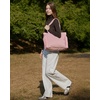 BAGSMART Puffy Tote Bag for Women, Lightweight Work Tote Handbag(Dark Pink)