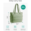 BAGSMART Puffy Tote Bag for Women, Lightweight Work Tote Handbag(Green)
