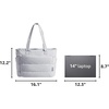 BAGSMART Puffy Tote Bag for Women, Lightweight Work Tote Handbag(Light Gray)