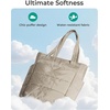 BAGSMART Puffy Tote Bag for Women, Lightweight Work Tote Handbag(Light Tan)