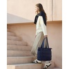 BAGSMART Puffy Tote Bag for Women, Lightweight Work Tote Handbag(Navy Blue)