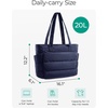 BAGSMART Puffy Tote Bag for Women, Lightweight Work Tote Handbag(Navy Blue)