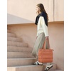 BAGSMART Puffy Tote Bag for Women, Lightweight Work Tote Handbag(Orange)