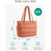 BAGSMART Puffy Tote Bag for Women, Lightweight Work Tote Handbag(Orange)