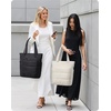 BAGSMART Puffy Tote Bag for Women, Lightweight Work Tote Handbag(Oyster White)