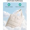 BAGSMART Puffy Tote Bag for Women, Lightweight Work Tote Handbag(Oyster White)