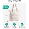 BAGSMART Puffy Tote Bag for Women, Lightweight Work Tote Handbag(Oyster White)