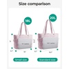 BAGSMART Puffy Tote Bag for Women, Lightweight Work Tote Handbag(Pink)
