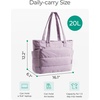 BAGSMART Puffy Tote Bag for Women, Lightweight Work Tote Handbag(Pinkish-purple)