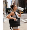 BAGSMART Small Tote Bag for Women, Work Teacher Bag with Zipper Closure(Black)