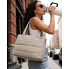BAGSMART Small Tote Bag for Women, Work Teacher Bag with Zipper Closure(Camel)