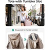 BAGSMART Small Tote Bag for Women, Work Teacher Bag with Zipper Closure(Chocolate)
