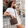 BAGSMART Small Tote Bag for Women, Work Teacher Bag with Zipper Closure(Coffee)