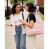 BAGSMART Small Tote Bag for Women, Work Teacher Bag with Zipper Closure(Pink)