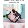 BAGSMART TSA-Approved Toiletry Bag, Large Opening Clear Makeup Bag with Handle, Quart Sized Travel Toiletry Bag, Carry-On Airline Compliant for Men and Women (Black)(Black)