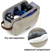 BAGSMART Toiletry Bag for Men, Canvas Travel Toiletry Organizer Dopp Kit Water-resistant Shaving Bag for Toiletries Accessories,Grey-Medium(Beige)
