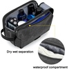 BAGSMART Toiletry Bag for Men, Canvas Travel Toiletry Organizer Dopp Kit Water-resistant Shaving Bag for Toiletries Accessories,Grey-Medium(Black)