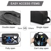 BAGSMART Toiletry Bag for Men, Canvas Travel Toiletry Organizer Dopp Kit Water-resistant Shaving Bag for Toiletries Accessories,Grey-Medium(Black)