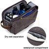 BAGSMART Toiletry Bag for Men, Canvas Travel Toiletry Organizer Dopp Kit Water-resistant Shaving Bag for Toiletries Accessories,Grey-Medium(Grey)