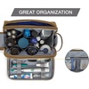 BAGSMART Toiletry Bag for Men, Canvas Travel Toiletry Organizer Dopp Kit Water-resistant Shaving Bag for Toiletries Accessories,Grey-Medium(Khaki)