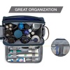 BAGSMART Toiletry Bag for Men, Canvas Travel Toiletry Organizer Dopp Kit Water-resistant Shaving Bag for Toiletries Accessories,Grey-Medium(Navy Blue)