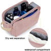 BAGSMART Toiletry Bag for Men, Canvas Travel Toiletry Organizer Dopp Kit Water-resistant Shaving Bag for Toiletries Accessories,Grey-Medium(Pink)