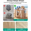 BAGSMART Tote Bag for Women, Personalized Teacher Appreciation Gifts(Jute Light Blue Stripes)