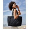 BAGSMART Tote Bag for Women, Puffer Tote Bag for Work Large Shoulder Bag(B-black)