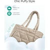 BAGSMART Tote Bag for Women, Puffer Tote Bag for Work Large Shoulder Bag(C-grayish Brown)