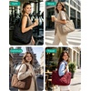 BAGSMART Tote Bag for Women, Puffer Tote Bag for Work Large Shoulder Bag(Coffee)