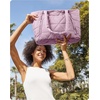 BAGSMART Tote Bag for Women, Puffer Tote Bag for Work Large Shoulder Bag(E-purple)