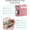BAGSMART Tote Bag for Women, Puffer Tote Bag for Work Large Shoulder Bag(G-dark Pink)