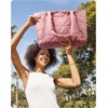 BAGSMART Tote Bag for Women, Puffer Tote Bag for Work Large Shoulder Bag(G-dark Pink)