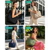 BAGSMART Tote Bag for Women, Puffer Tote Bag for Work Large Shoulder Bag(Haze Green)