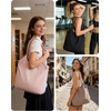 BAGSMART Tote Bag for Women, Travel Tote Beach Bag with Zipper for Gym(Black)