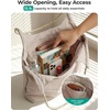 BAGSMART Tote Bag for Women, Travel Tote Beach Bag with Zipper for Gym(Khaki Checkerboard Pattern)