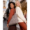 BAGSMART Tote Bag for Women, Travel Tote Beach Bag with Zipper for Gym(Leopard Print)