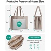 BAGSMART Tote Bag for Women with Compartments Work Tote Bag with Zipper(Brown)