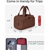 BAGSMART Travel Toiletry Bag, Lightweight Large Wide-open Travel Bag for Women, Puffy Cosmetic Makeup Bag Organizer with Handle for Accessories,Essentials, Toiletries, Dark Pink(g-Coffee Brown)