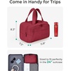 BAGSMART Travel Toiletry Bag, Lightweight Large Wide-open Travel Bag for Women, Puffy Cosmetic Makeup Bag Organizer with Handle for Accessories,Essentials, Toiletries, Dark Pink(g-Vintage Berry)