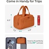 BAGSMART Travel Toiletry Bag, Lightweight Large Wide-open Travel Bag for Women, Puffy Cosmetic Makeup Bag Organizer with Handle for Accessories,Essentials, Toiletries, Dark Pink(f-Sandstore Brown)