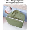 BAGSMART Travel Toiletry Bag, Lightweight Large Wide-open Travel Bag for Women, Puffy Cosmetic Makeup Bag Organizer with Handle for Accessories,Essentials, Toiletries, Dark Pink(e-Army Green)