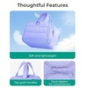 BAGSMART Travel Toiletry Bag, Lightweight Large Wide-open Travel Bag for Women, Puffy Cosmetic Makeup Bag Organizer with Handle for Accessories,Essentials, Toiletries, Dark Pink(d-Light Purple)