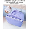 BAGSMART Travel Toiletry Bag, Lightweight Large Wide-open Travel Bag for Women, Puffy Cosmetic Makeup Bag Organizer with Handle for Accessories,Essentials, Toiletries, Dark Pink(d-Light Purple)