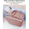 BAGSMART Travel Toiletry Bag, Lightweight Large Wide-open Travel Bag for Women, Puffy Cosmetic Makeup Bag Organizer with Handle for Accessories,Essentials, Toiletries, Dark Pink(Dark Pink)