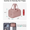 BAGSMART Travel Toiletry Bag, Lightweight Large Wide-open Travel Bag for Women, Puffy Cosmetic Makeup Bag Organizer with Handle for Accessories,Essentials, Toiletries, Dark Pink(Dark Pink)