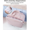 BAGSMART Travel Toiletry Bag, Lightweight Large Wide-open Travel Bag for Women, Puffy Cosmetic Makeup Bag Organizer with Handle for Accessories,Essentials, Toiletries, Dark Pink(d-Pink)
