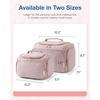 BAGSMART Travel Toiletry Bag for Women, Cosmetic Bag Makeup Bag Organizer with Handle, Travel Bag for Toiletries, Travel Accessories, Full Sized Container(Pink)